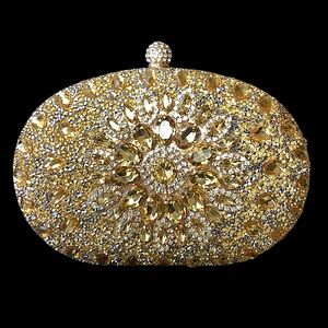 Handmade Gold Crystal Convertible Bag (t40)
